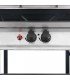 Barbacoa portátil de gas con mesita 3 estantes negro y plateado, modelo Sylvan Negra Plateada