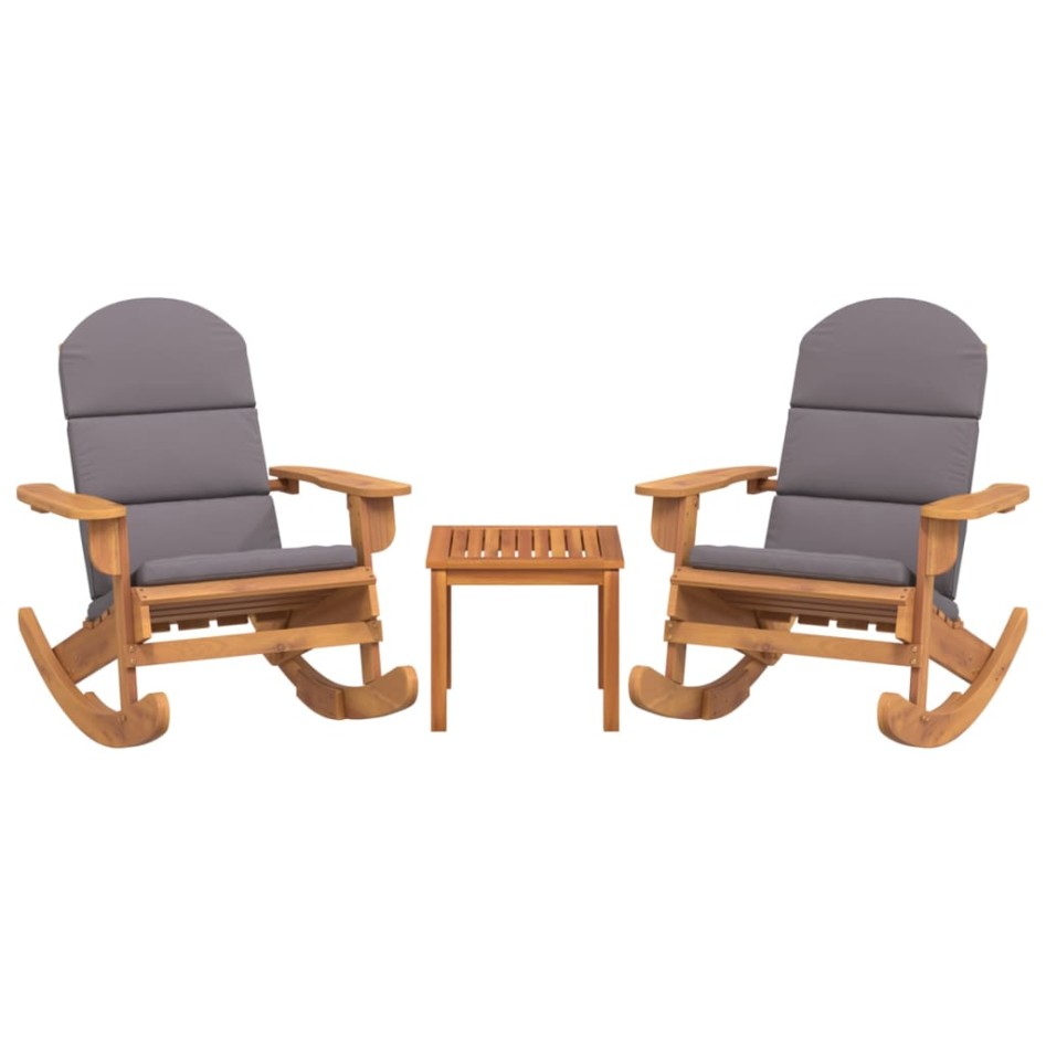 Juego de muebles de jardín Adirondack 3 piezas madera