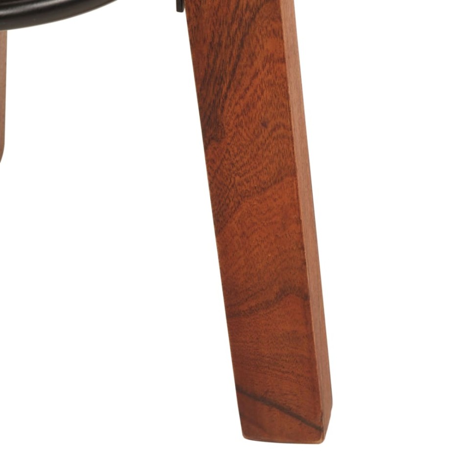 Taburetes de cocina 2 uds cuero auténtico madera maciza