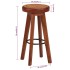 Taburetes de cocina 2 uds cuero auténtico madera maciza