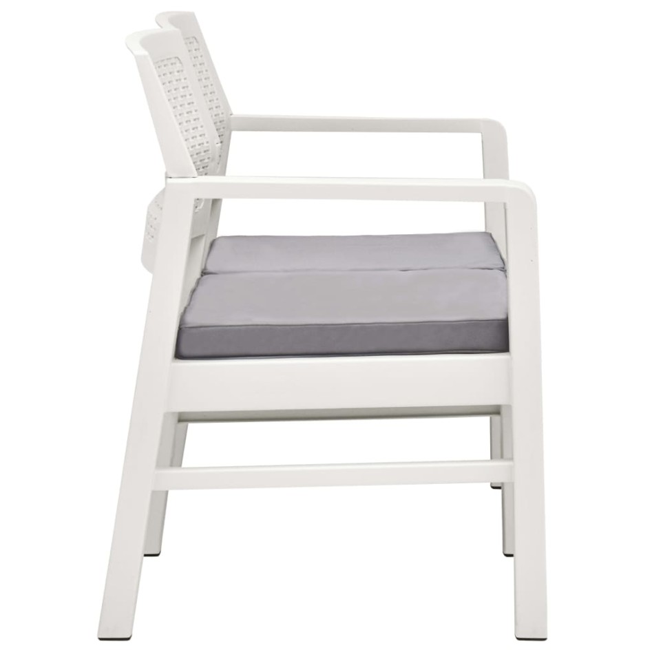 Set de muebles de jardín 4 piezas con cojines plástico