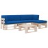 Muebles de palets 4 pzas y cojines madera pino