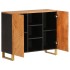 Mueble aparador madera maciza mango marrón/negro 90x33,5x75