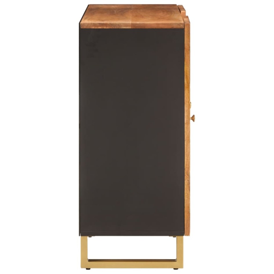 Mueble aparador madera maciza mango marrón/negro 90x33,5x75