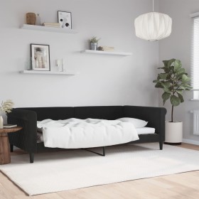 Sofá cama terciopelo negro 100x200