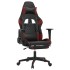 Silla gaming masaje reposapiés cuero sintético negro rojo