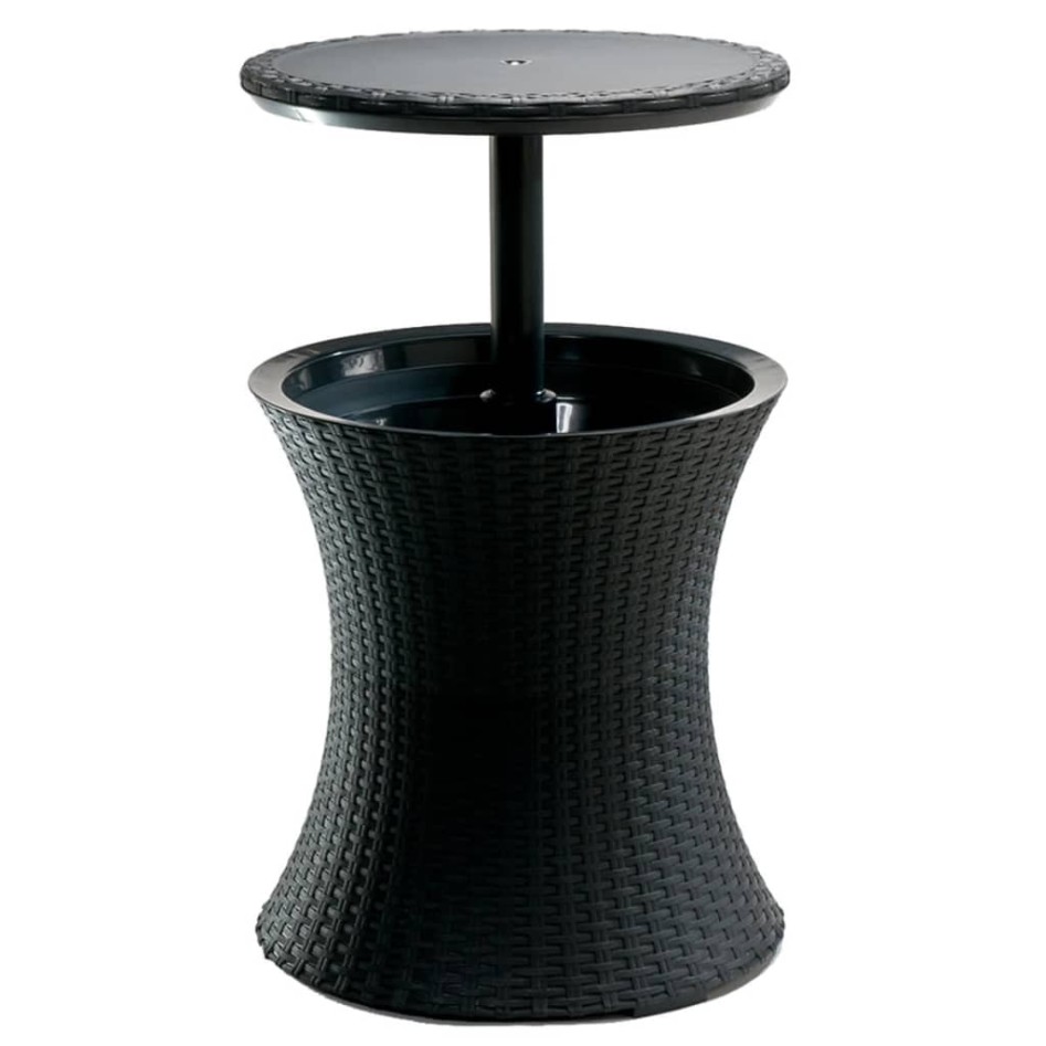 Keter Mesa de bar nevera Rattan antracita