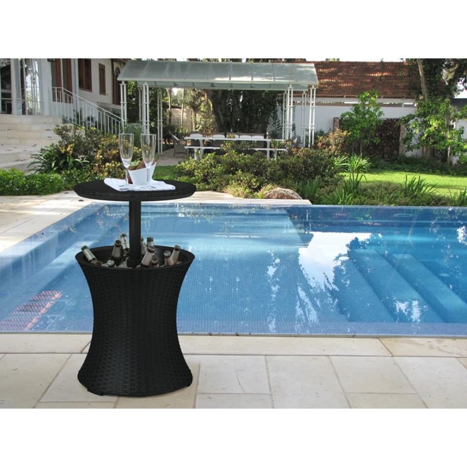 Keter Mesa de bar nevera Rattan antracita