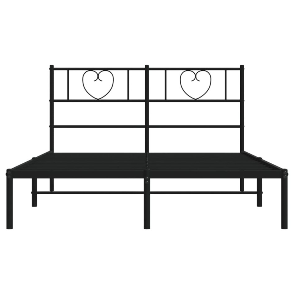 Estructura de cama con cabecero metal negro 150x200