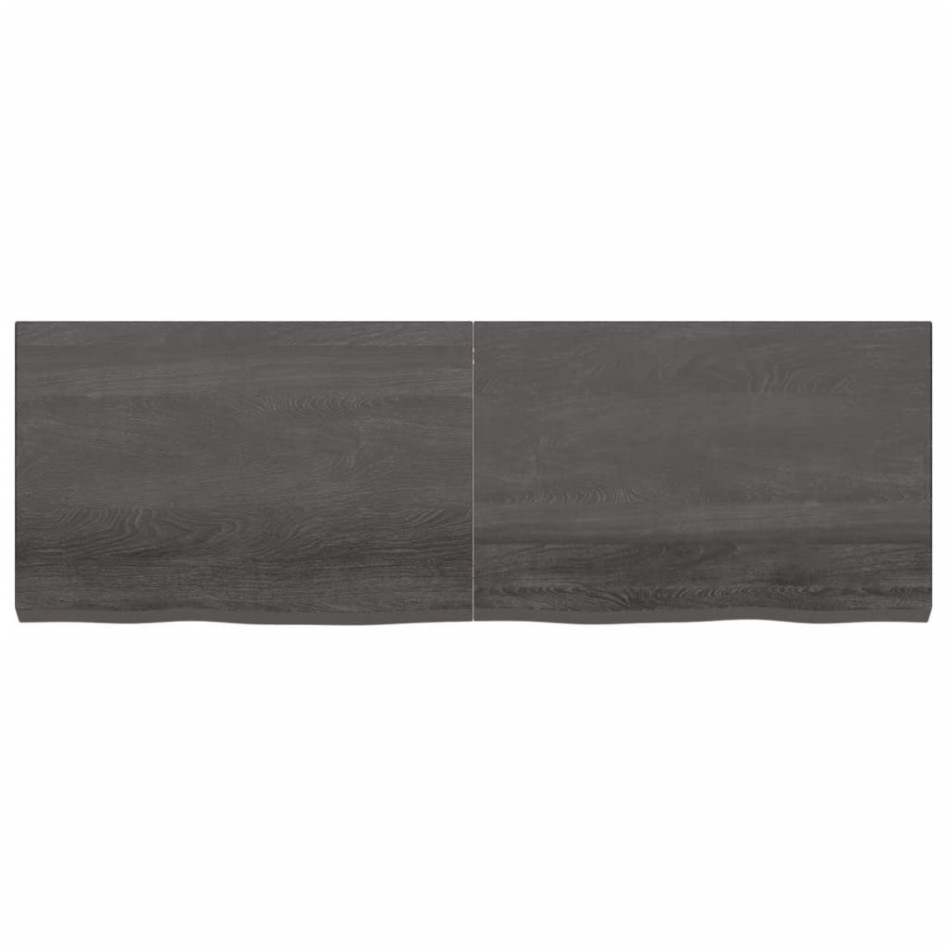 Tablero mesa madera roble tratada marrón oscuro 180x60x(2-6)