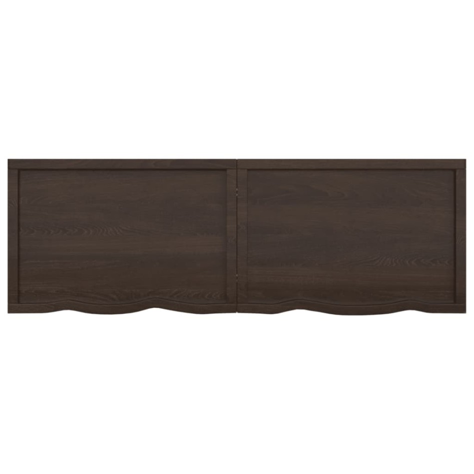 Tablero mesa madera roble tratada marrón oscuro 180x60x(2-6)