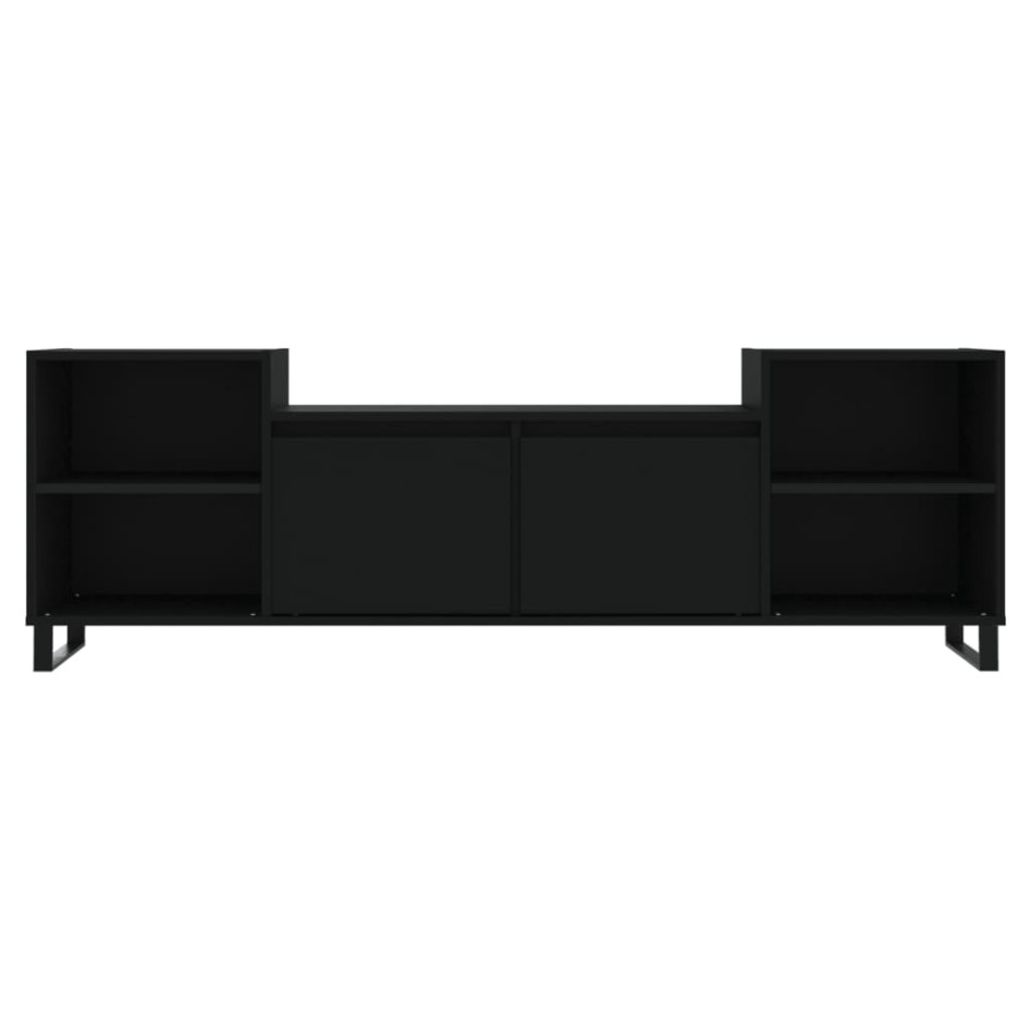 Mueble para TV madera contrachapada negro 160x35x55
