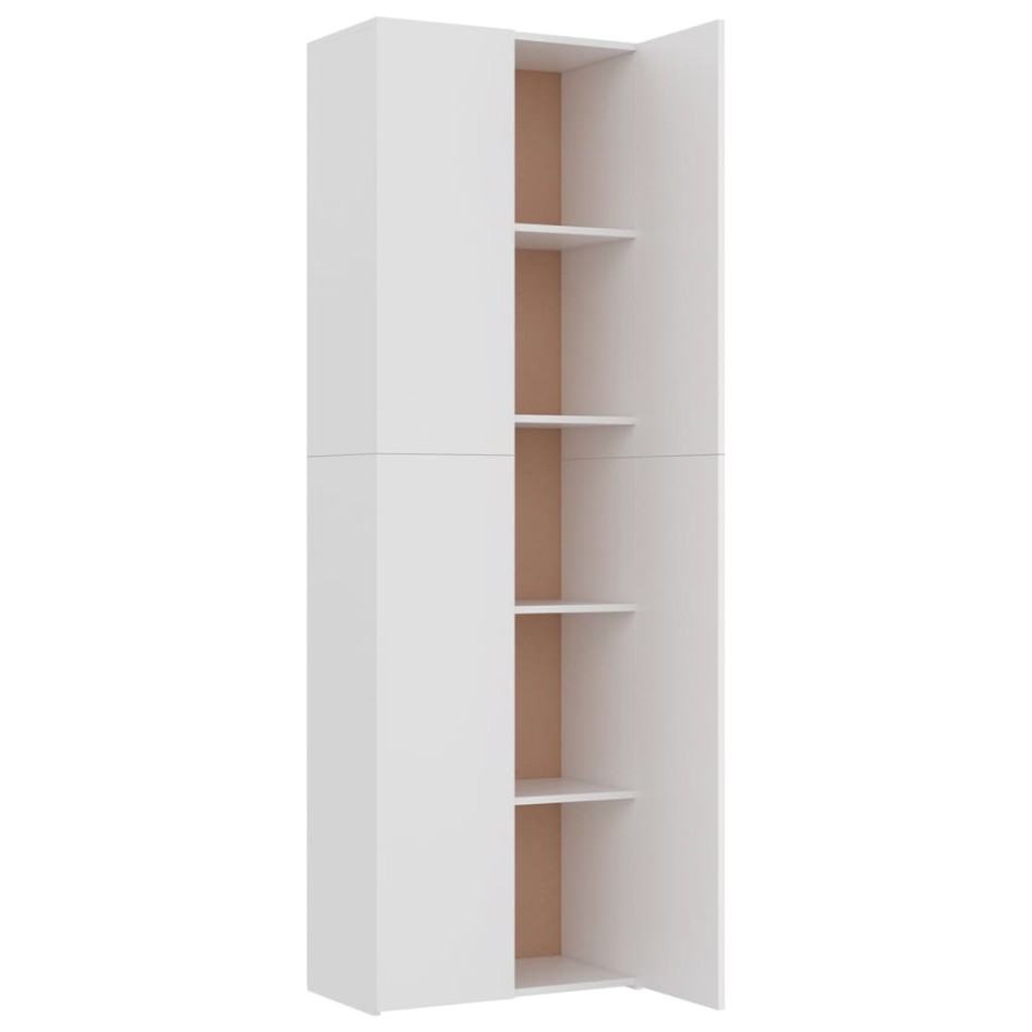 Armario de oficina de madera contrachapada blanco 60x32x190