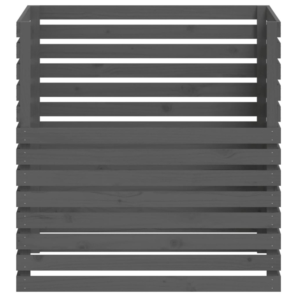 Compostador de madera maciza de pino gris 100x100x102