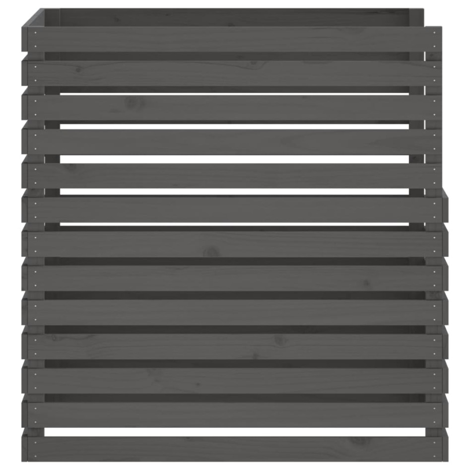 Compostador de madera maciza de pino gris 100x100x102