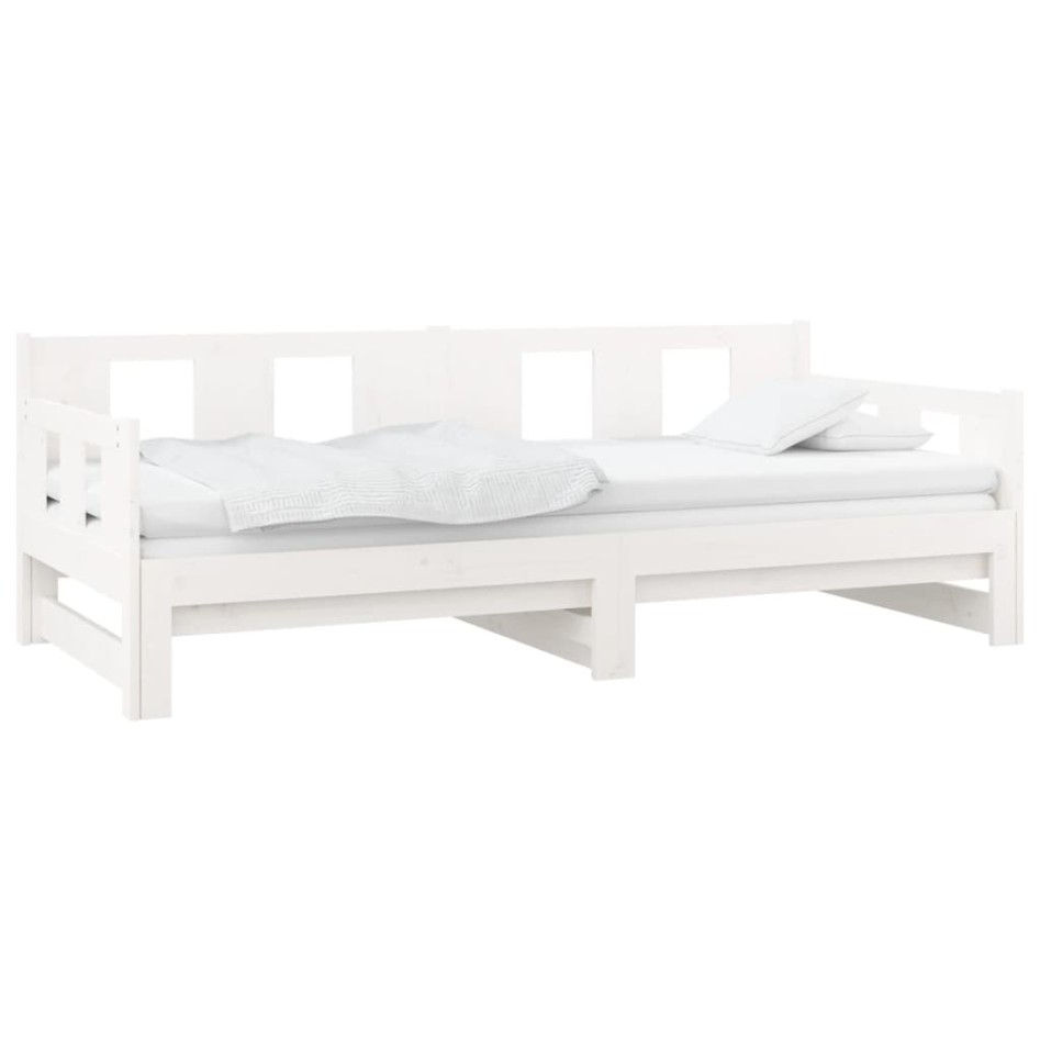 Sofá cama extraíble madera maciza de pino blanco 2x(90x200)
