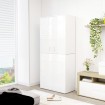 Mueble zapatero contrachapada blanco brillo 80x39x178 cm