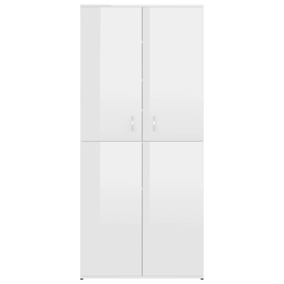 Mueble zapatero contrachapada blanco brillo 80x39x178