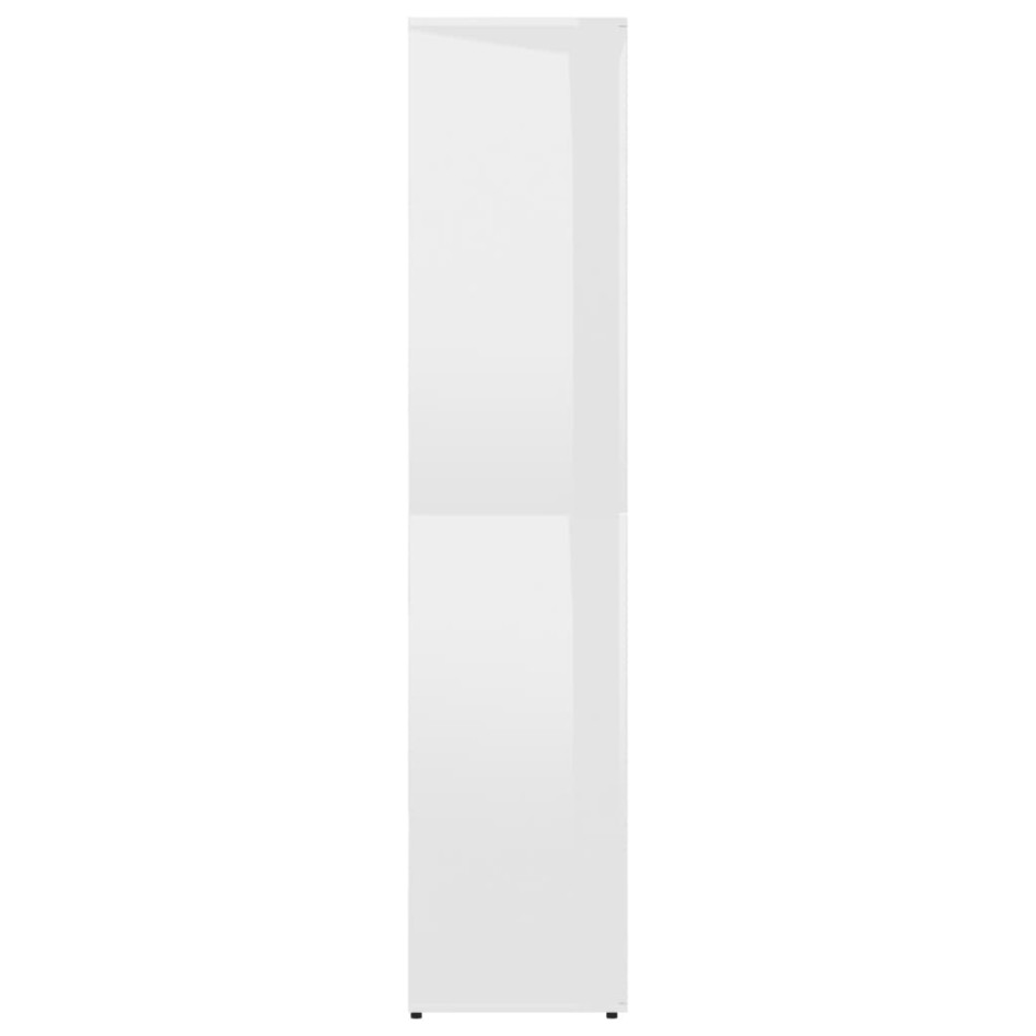 Mueble zapatero contrachapada blanco brillo 80x39x178