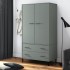 Armario patas de metal OSLO madera maciza gris 90x55x172,5