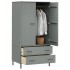 Armario patas de metal OSLO madera maciza gris 90x55x172,5