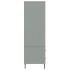 Armario patas de metal OSLO madera maciza gris 90x55x172,5