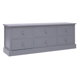 Mueble para TV madera de paulownia gris oscuro 108x30x40