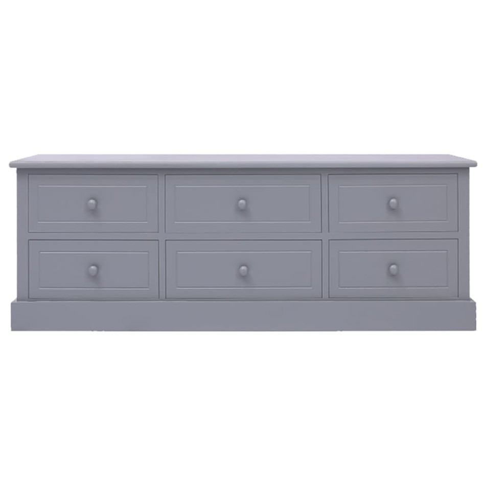 Mueble para TV madera de paulownia gris oscuro 108x30x40