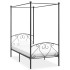 Estructura de cama con dosel metal gris 90x200