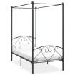 Estructura de cama con dosel metal gris 90x200 cm