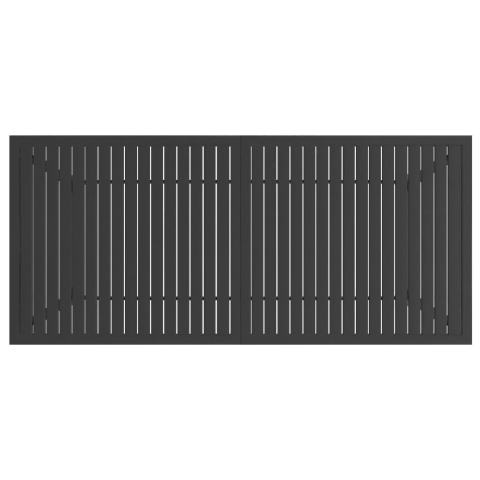 Mesa de jardín de acero gris antracita 190x80x72