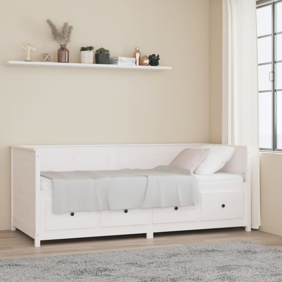 Sofá cama madera maciza de pino blanco 80x200
