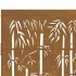 Puerta de jardín acero corten diseño bambú 105x180
