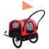 Remolque de bicicleta para mascotas cochecito 2 en 1 rojo