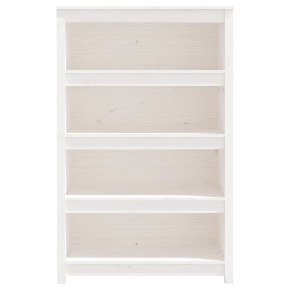 Estantería madera maciza de pino blanca 80x35x126