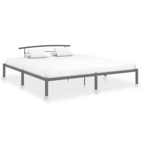 Estructura de cama de metal gris 200x200
