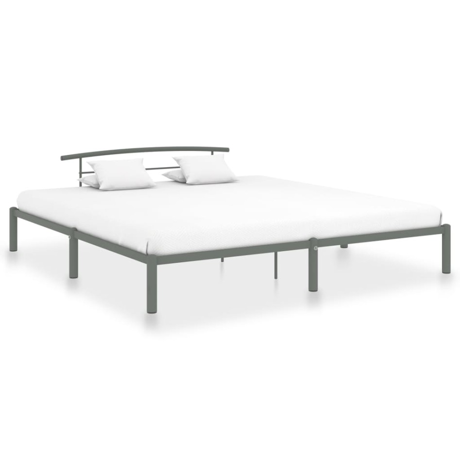 Estructura de cama de metal gris 200x200