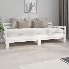 Sofá cama extraíble madera maciza de pino blanco 2x(90x200)