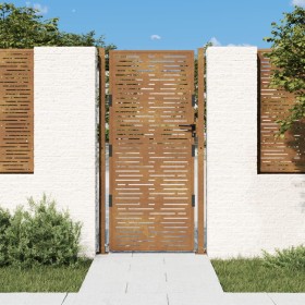 Puerta de jardín acero corten diseño cuadrado 105x180