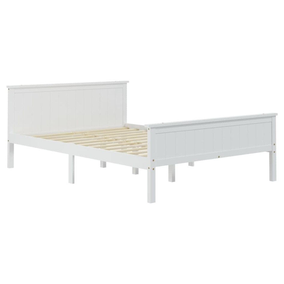 Estructura de cama de madera maciza de pino blanco 160x200