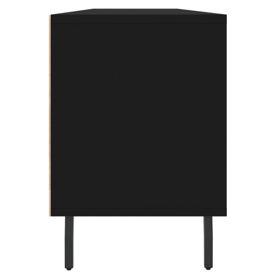 Mueble de TV madera contrachapada negro 150x30x44,5