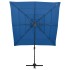 Sombrilla de 4 niveles con poste de aluminio azul 250x250