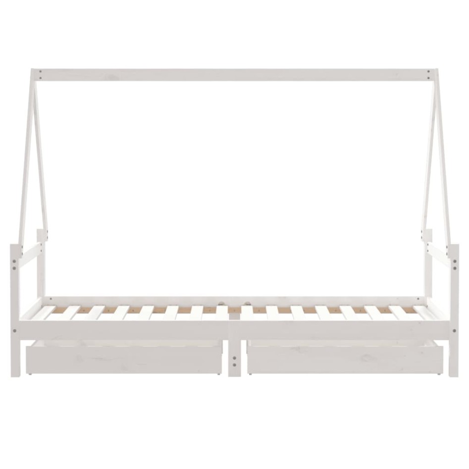 Estructura cama niños con cajones madera pino blanco 80x200