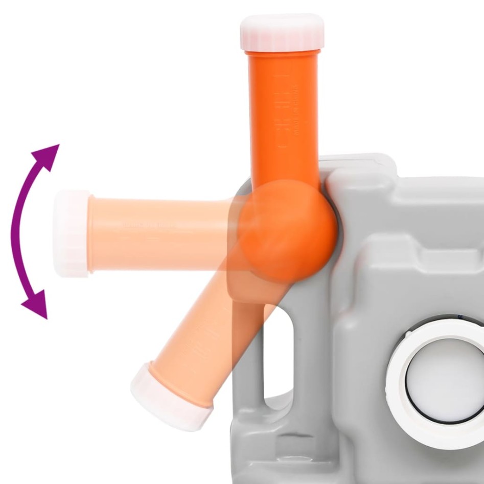 Inodoro de camping portátil HDPE gris y blanco 15+10