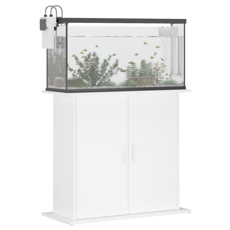 Soporte para acuario madera de ingeniería blanco 81x36x73