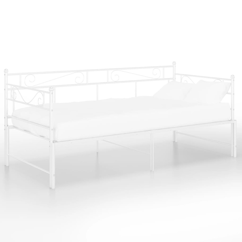 Estructura de sofá cama extraíble metal blanco 90x200