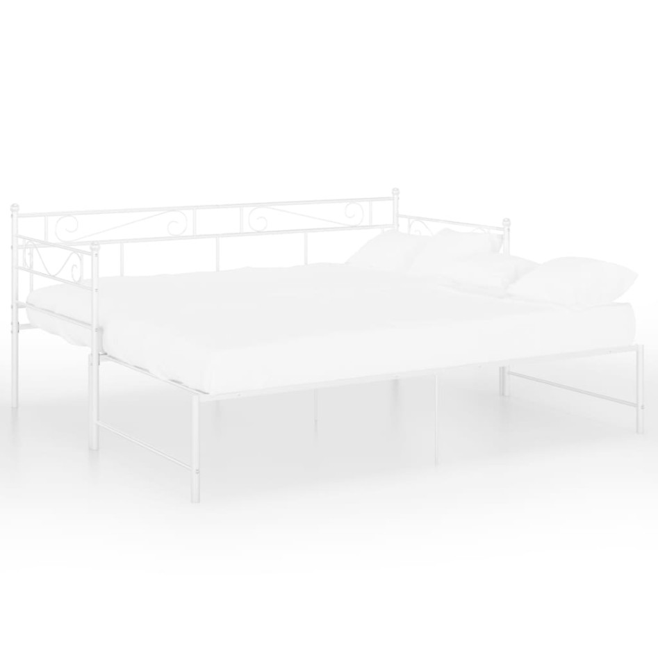 Estructura de sofá cama extraíble metal blanco 90x200