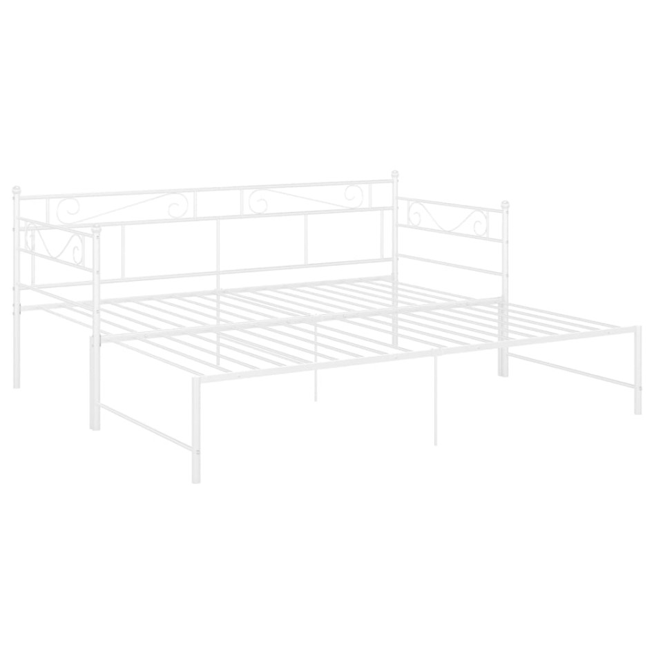Estructura de sofá cama extraíble metal blanco 90x200