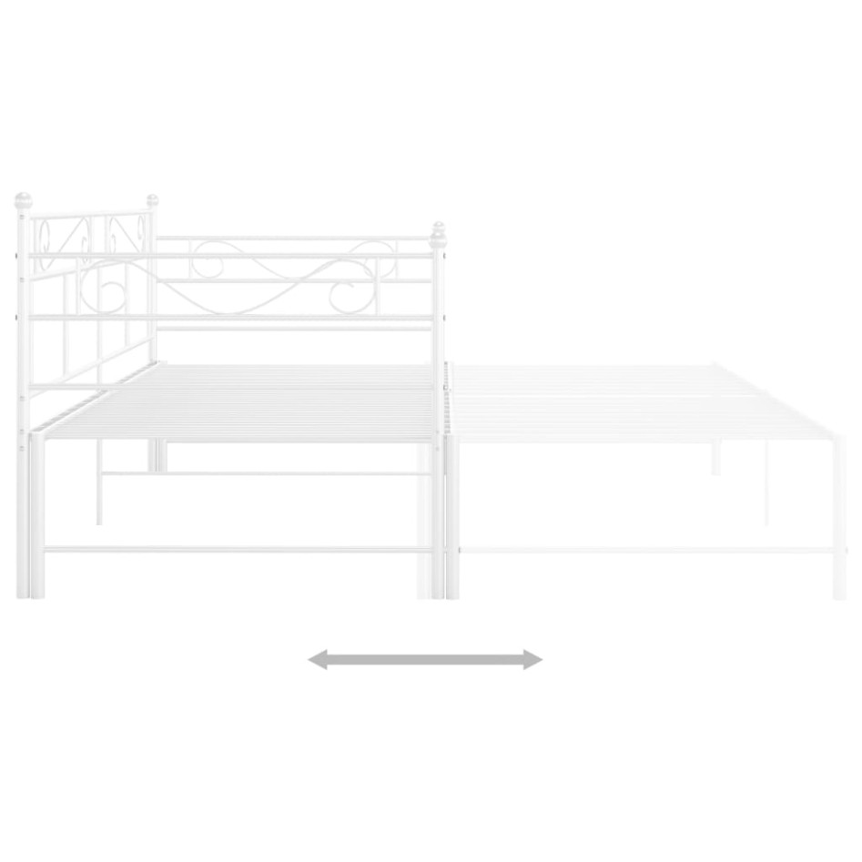 Estructura de sofá cama extraíble metal blanco 90x200