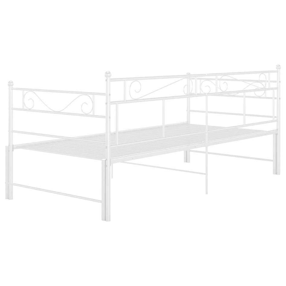 Estructura de sofá cama extraíble metal blanco 90x200